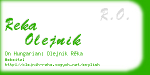 reka olejnik business card